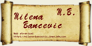 Milena Bančević vizit kartica
